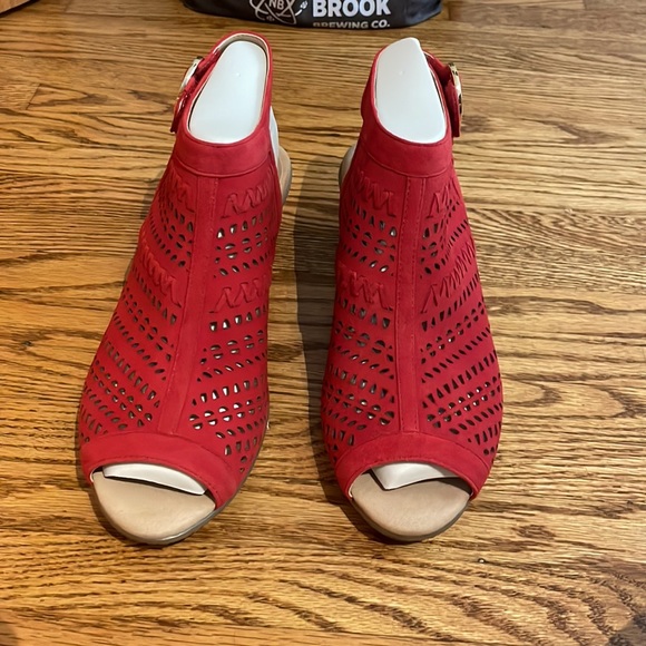 Red Suede Sandals - Picture 2 of 5